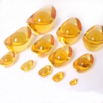 10шт малък размер Жълт кристал материал под формата на обувки кюлчета злато за украса на дома