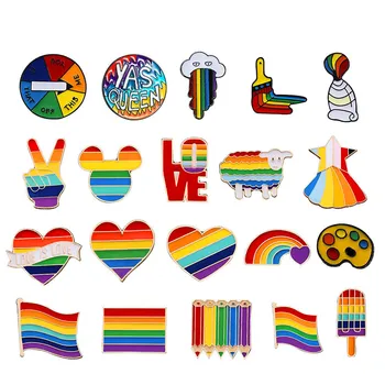2020 Преливащи Сърцето Емайлирана Игла Гей Лесби Гордостта на ЛГБТ Иконата на Любовта Е Любов, Осъзнаване, Брошки, Бижута За Мъже, Жени, Унисекс