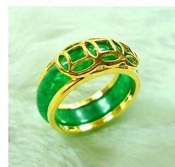Цената на едро на нов ^^^^ Гореща разпродажба! Унисекс бижута от естествена зелена пръстен!7 # 8 # 2 избор на цвят