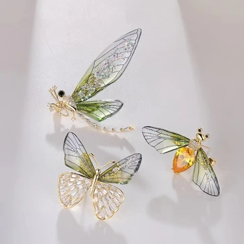 2022 Нова Мода Акрилни Прозрачни Крила На Водно Конче Пеперуда, Пчела Аксесоари За Дрехи Брошка За Жени, Бижута Подарък