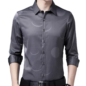 2021 Нова Мъжки Официалната дрехи с дълги ръкави, Социална Риза, Улично Ежедневна Рокля-риза на Райета, Мъжки Офис мъжки Тънки Дрехи, Модни