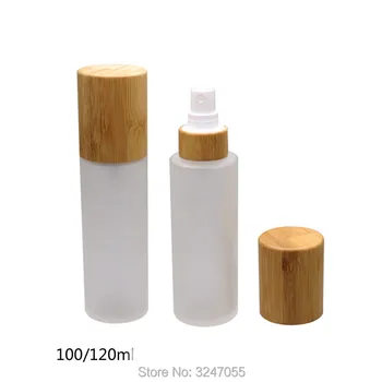 100 МЛ 120 мл, 10 бр./лот, бутилка-спрей-високо качество с бамбук капак, Козметична Стъклена Бутилка за течности за Еднократна употреба, Козметични контейнери