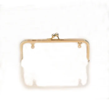 Златната рамка за чантата с размер 8 x 3 инча със стандартна топка закопчалка