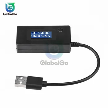 LCD Дисплей на Цифров USB Зарядно Устройство за Батерия Капацитет на Напрежение в Ток Тестер Метър Детектор USB Волтметър Амперметър Ток Напрежение Тестер 3A