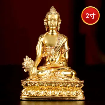 Носят Пазител На Буда Фармацевт Малка Статуя На Тибетски Позлатени Три Съкровища Кола Украса 2 Инча