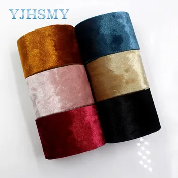 YJHSMY I-181103-91,2 ярда/партия, 38 мм, фланелевая лента от усъвършенствани материали, шапки с лък за ръчна работа, опаковъчна хартия, сватбена украса