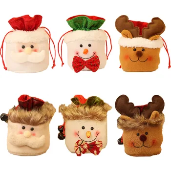 Коледни Подаръчни Пакети С Коледна Украса Шоколадови Бонбони Подарък Пакети Старецът Снежен Човек Лосове Ябълка Опаковка Украса