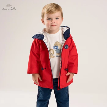DBS16603 дейв bella/ пролетното модно палто с качулка и джобове за малки момчета, детски блузи, връхни дрехи за деца
