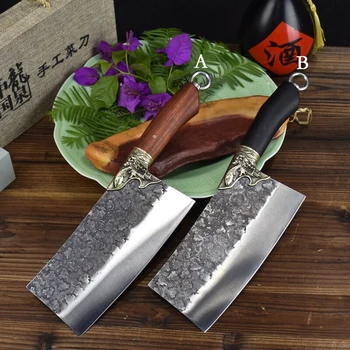 Нож за нарязване на Longquan кухненски нож остър режещ ръб нож на главния готвач изграждане на битова кухненски нож старата стомана 5Cr15Mov