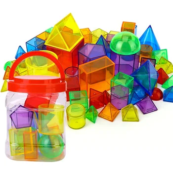 Монтесори Прозрачна Геометрични Пъзели Детски Играчки Преливащи Блокове DIY Игра За Мислене на Сетивните Образование Обучение Леки Настолни Играчки