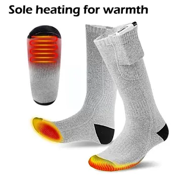 Зимни Улични Самонагревающиеся Чорапи, Чорапи с Топъл USB Отопление Велосипедни Топли Чорапи Унисекс Туристически Ски-Горещите Спортни M2U3