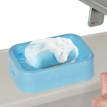 Контейнер за сапун Запечатана Кутия за Сапун с Пробиване на Държач за сапун, душ за Лесно почистване Подложка за Миене на съдове за пътуване
