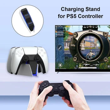 Двойно-Бързо Зарядно Устройство, USB Type-C Люлката на PS5 Безжичен Геймпад Контролер Станция за Sony PS5 Безжичен Контролер Джойстик Зарядно Устройство