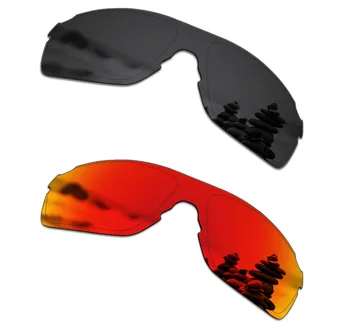 SmartVLT 2 бр. Поляризирани Слънчеви Очила Сменяеми Лещи за Oakley EVZero Pitch Stealth Черно и Огнено-Червен