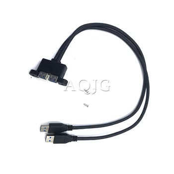 Двойна USB 3.0 Съединители за Двойно USB 3.0 Женски Удлинительный кабел USB 3.0 с Винтовым Монтиране на панел Защитен от 30 см на 50 см, 1 м и 1,5 м м 2
