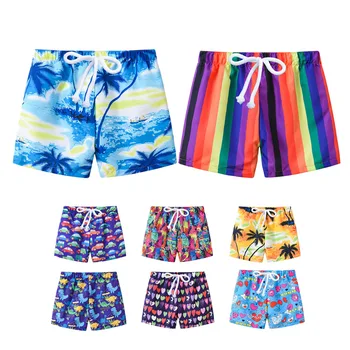 Сладък Детски Плажни Шорти, Модни Летни Шорти За Плуване С Флорални Принтом, Бански костюми За Малките Момчета и Момичета, Плажни Къси Панталони