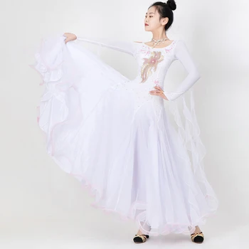 Новият национален стандарт на съвременната денс дрехи голям махалото рокля тренировочная облекло бални танци Валс танцово рокля