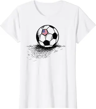 Тениска с Флага на Футболен топката на Съединените американски Щати - САЩ Футбол