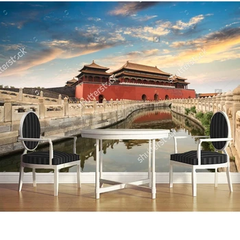 Индивидуални китайски тапети, забранения град в Пекин, фотообои за всекидневната, фонова стена спални, водоустойчиви тапети