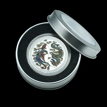 Китайски Щастлив Дракон и Феникс Възпоменателни Монети Пътуване Желязо Изкуството на Метални Изделия Подаръци Празничен Подарък