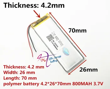 най-добрият батерия марка Размер 422670 3,7 На 800 mah Литиево-полимерна Батерия с Защитна цена За MP4, MP5 GSP Digital Product Fre
