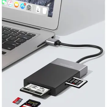 6 В 1 USB 3.0 Четец на Карти с Памет Четец на Смарт Карти Памет 8 см Кабел За Лаптоп SD TF CF Компактен Писател OTG U Флаш Диск Адаптер За Карти