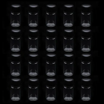 20 X 3 ml Прозрачни Стъклени Флакони с пластмасов капак за Етерични масла, Ароматерапия, Аромати, Серуми
