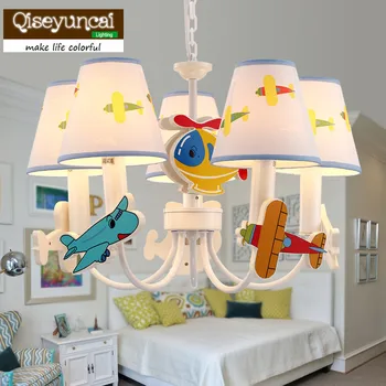 Qiseyuncai Модерен самолет желязна детска стая полилей за момчета и момичета креативна проста топла лампа за спални безплатна доставка
