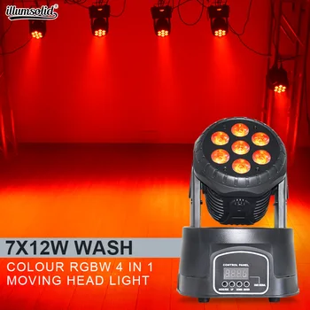Мини 7X12 Watt LED Движеща Глава RGBW 4в1 Професионален Лампа За Измиване С Помощта на DMX Управление За DJ Шоу Бар Вечерни Сватбени Дискотечные Етап Светлини