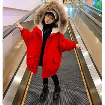 2020 Есенно-зимни детски якета с качулка от 2 до 12 години, палто за малки момичета, топло утепленная детски връхни облекла за момичета, пет Цвята