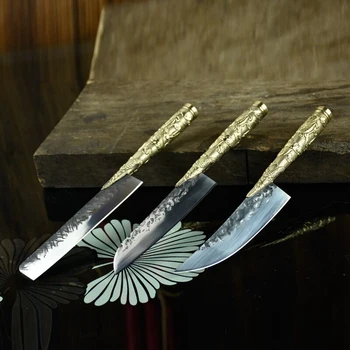 Лунцюань призрак ръчно коване с кухненски нож калъф нож с кухненски обвалочный нож домакински плодов нож десертно нож в западен стил